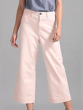 GAP Pastel Pink High Rise Wide Leg Crop Chinos Pants Summer Minimalist Preppy